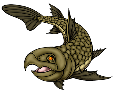 When I decided to make Guillojaw the meta form of Sharpeak I created Cleavbill to smooth the transition. I have a weak spot for huge predatory freshwater fish. It sort of resembles a Dunkleosteus, though with a more parrotlike beak. Cleavbill01