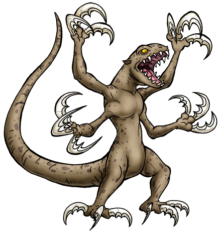 Originally I named this Kreature "Quadklaw" because it had four arms, but then I thought "it has six limbs, it should be called Hexaklaw". So, I changed its name. Hexaklaw01