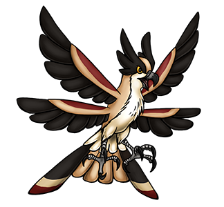 Rahawk is loosely based on Ra, an Egyptian Sun God who took the form of a hawk. I mixed in traits from swallows, owls and dragonflies to make it more than just a cartoon bird. It's difficult to make avian monsters stand out and still read as birds and not weird feathery aliens. Rahawk01