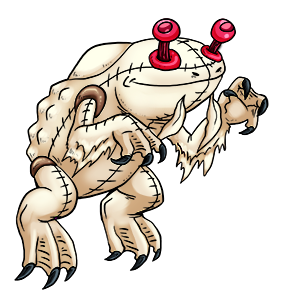 There seems to be a dearth of amphibian-inspired monsters in popular culture, which is strange considering all the demonic lore surrounding toads and salamanders to draw inspiration from. Ghostoad's design is based on toads, albino clawed frogs, budgett's frogs, glass frogs and Frankenstein's monster. Ghostoad
