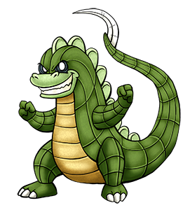 Along with Dennis and Kristy, Wally is one of Battle Kreaturez' three oldest characters, dating back to the first draft in 1999. Every "fighting monster" franchise has its own mascot and Wally's species became one unintentionally. I decided to parody this by *literally* making him the Wyldcard team's mascot, to his immense displeasure. Wally01