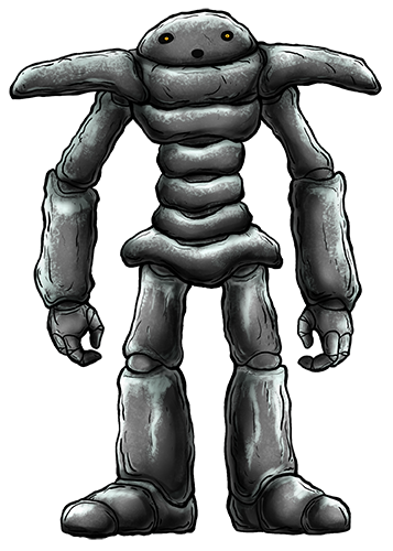 Ishooknook was part of an initial batch of Rank A Kreatures I created to give Zictroe some competition. I have a bunch of rock monsters left over from when Kreatures used to have elemental "types"; Ishooknook is one of them. Rather than base its design off a cliche Golen I based it on an Inukshuk, a type of human-shaped stone statue built as landmarks by the Inuit. Ishooknook01