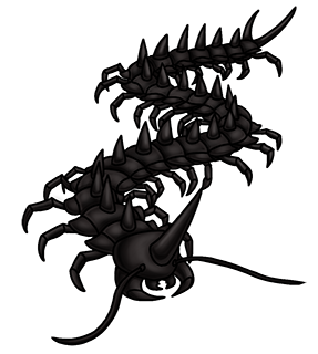 Pricklepede's design i actually a composite of several different myriapods. It's obviously based on a centipede but I also embellished it with the paranota of a flat-backed millipede. The spines are just made up. Pricklepede01