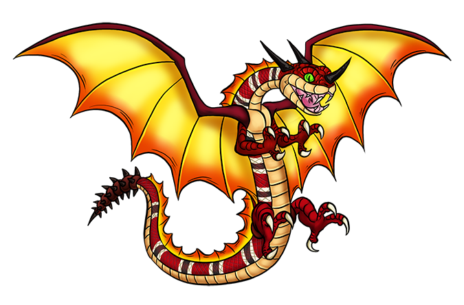 Drakovile's design has undergone numerous revisions as I've attempted to make it more unique while still adhering to the archetypical dragon template. When I redesigned Emberasp I decided to make Drakovile into its meta form. Drakovile01