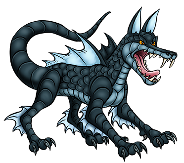 Arctihound's design is based on the Aziwugum Kimukhti, a mythical beast from Yupik folklore described as a black, scaly dog with a long reptilian tail. I embellished the design with fins and huge crocodilian jaws. arctihound01