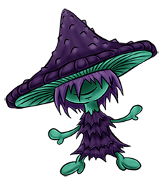 Originally I intended to create a fungus Kreature with a bonnet-shaped cap, but I decided a witch hat would be more appropos.