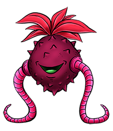 I make a point to not make too may of my plant Kreatures green. Poddlog ha a simple desin but I like its smile.