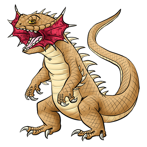 Agamadon's boxy head with its cheek fins is based on a Toad-Headed Agama.