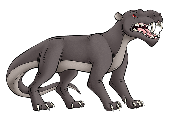 Kralmarg' design combines attributes of a Gorgonops and a Hyaenadon. I actually designed it before I designed Kralmite.