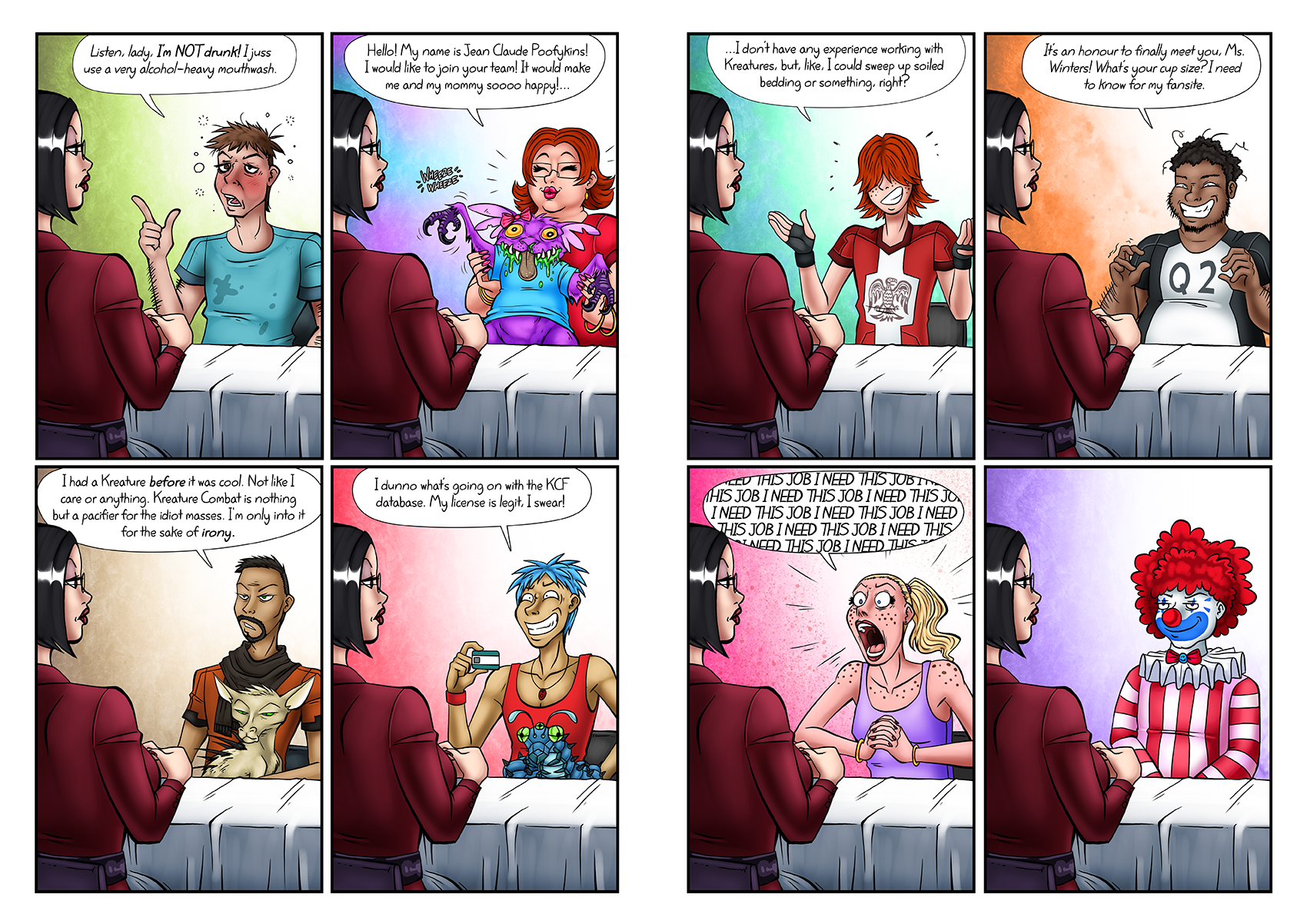 The boy with the freckles&#039; name is Justin. I was going to use him as a minor recurring character but I like his design enough that I think I&#039;ll save him for another project.