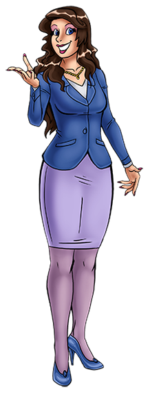 I designed Vanessa with the goal in mind of her being the opposite of Kristy; wears blue instead of red, short instead of tall, slender instead of curvy.